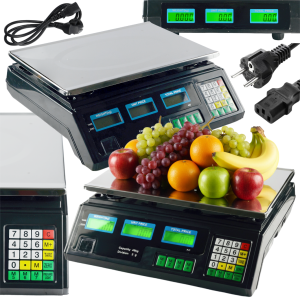 ELEKTRONICZNA PROFESJIONALNA WAGA SKLEPOWA BLACK 40KG LCD AKUMULATOR