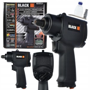 PNEUMATYCZNY KLUCZ UDAROWY KRÓTKI 1/2" 1200 Nm BLACK