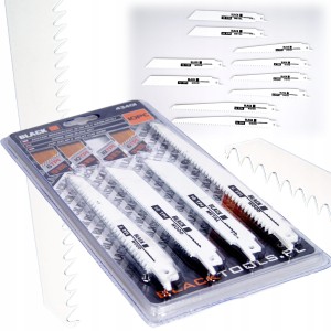 ZESTAW NOŻY BRZESZCZOTÓW NOŻE LISI OGON 10 SZT 150MM DREWNO METAL BLACK