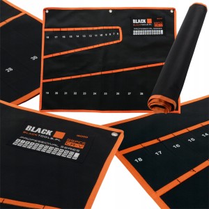 POKROWIEC ORGANIZER NA KLUCZE PŁASKIE PŁASKO OCZKOWE PŁACHTA ETUI 6-32mm BLACK