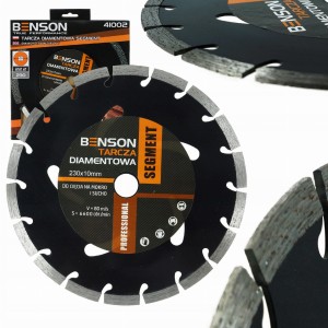 TARCZA DIAMENTOWA SEGMENTOWA DO BETONU KOSTKI KAMIENIA 230mm x 22,2 SEGMENT
