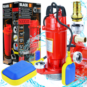 POMPA DO WODY BRUDNEJ CZYSTEJ ŚCIEKÓW Z PŁYWAKIEM SITO MOCNA 1 CAL BLACK