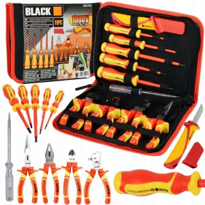 MEGA ZESTAW NARZĘDZI I WKRĘTAKÓW DLA ELEKTRYKA IZOLOWANE 1000V 11EL BLACK