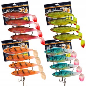 ZESTAW NA SZCZUPAKA GUMY ZBROJONE 8CM 4KOL 16szt