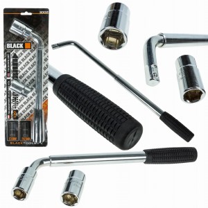 KLUCZ DO KÓŁ TELESKOPOWY FAJKOWY NASADOWY NASADKI 17,19,21,23MM 1/2" BLACK