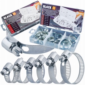 OPASKI ZACISKOWE OBEJMY CYBANTY ZESTAW 26 SZTUK W PUDEŁKU 16-40MM BLACK