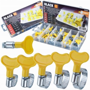 OPASKI ZACISKOWE OBEJMY CYBANTY Z MOTYLKIEM ZESTAW 26SZTUK SZT M12-25 BLACK