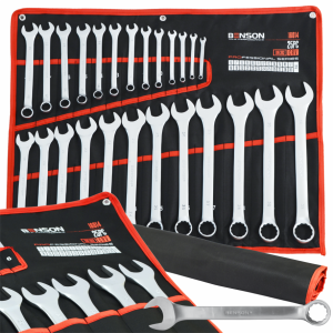 DUŻY ZESTAW KOMPLET KLUCZEY PŁASKICH 6-32MM 25EL MATA BENSON BY BLACK