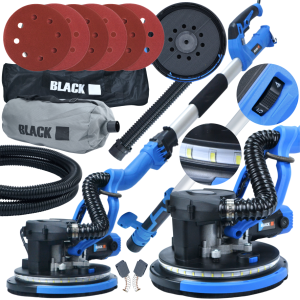 SZLIFIERKA ŻYRAFA DO GIPSU GŁADZI BEZPYŁOWA SAMOZASYSAJĄCA + LED 360 BLACK