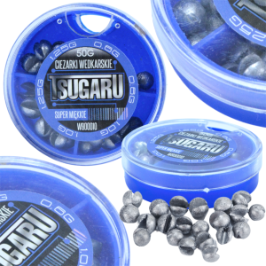 CIĘŻARKI WĘDKARSKIE ŚRUCINY OŁÓW TSUGARU ZESTAW 50G 3 ROZMIARY