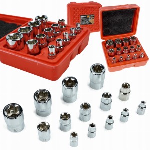 ZESTAW KLUCZY NASADEK TORX NASADKI WEWNETRZNE E4 - E24 14SZT TORXY