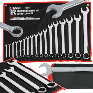 KLUCZE PŁASKIE OCZKOWE 6-36 ZESTAW KOMPLET KLUCZY PŁASKICH 17EL BENSON BY BLACK