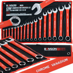 ZESTAW KOMPLET KLUCZEY PŁASKICH W GUMIE 6-32MM 17EL MATA BENSON BY BLACK